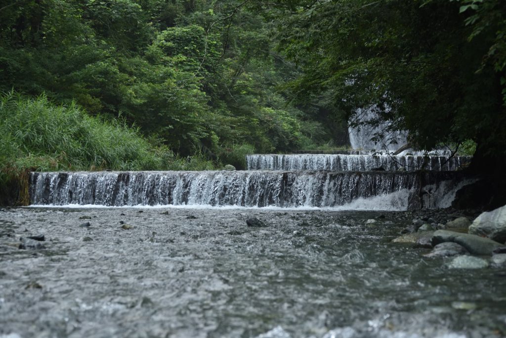 神奈川県秦野市滝沢園キャンプ場を流れる水無川です